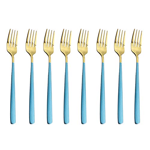 Blue Gold Dinner Fork 8p