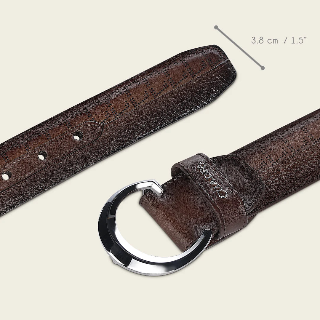 CS558RS Men's Genuine Cowhide Leather Belt - Western Style Casual Honey Brown Belt for Jeans & Workwear | Durable & Stylish for Everyday Use
