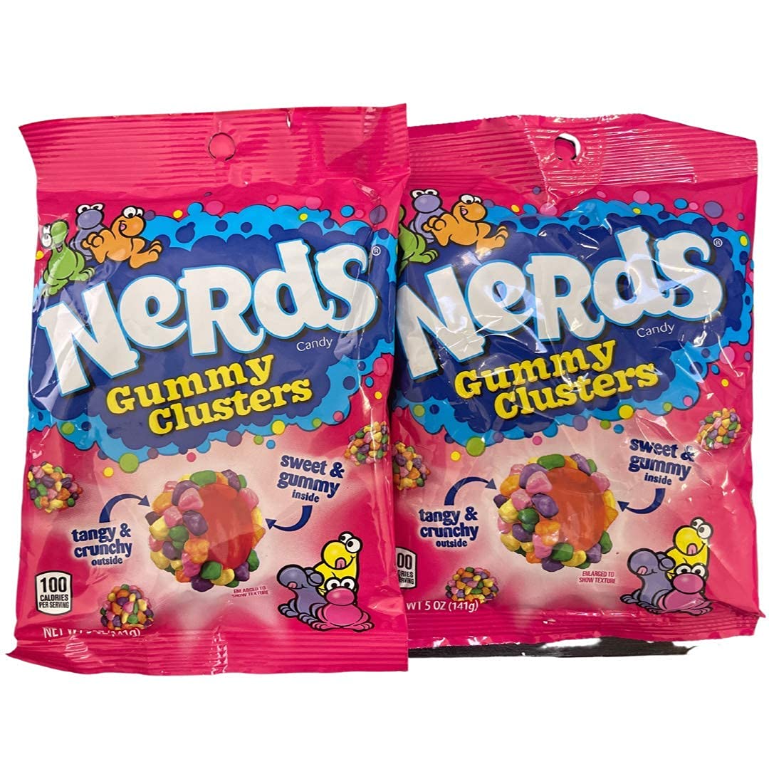 Nerds Gummy Clusters Candy - 5oz Pack of 2 (Set of 3) - Sweet & Tangy Treats for Parties, Movie Nights & Snacking