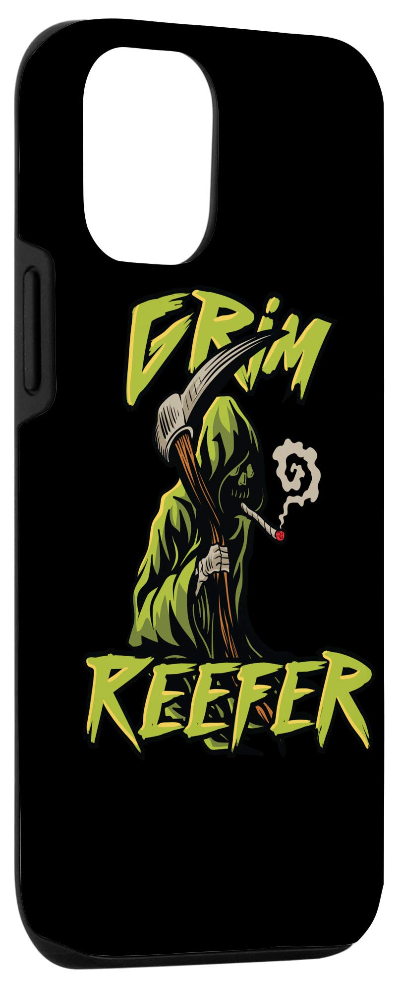 iPhone 12/12 Pro Grim Reaper Smoking Weed Case - Halloween Marijuana THC Themed Protective Cover - Perfect for Stoner Lifestyle & Cannabis Enthusiasts