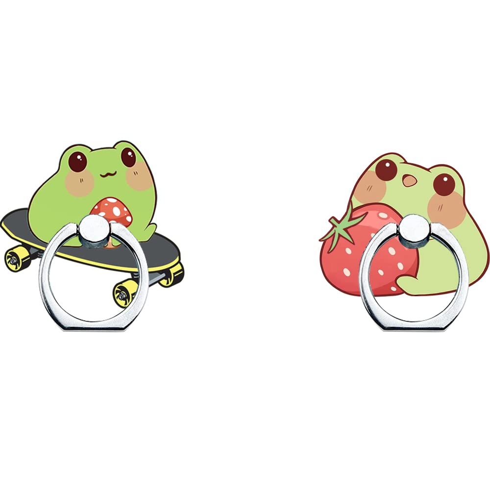 Cute Frog Phone Ring Holder Stand - 360° Rotating Finger Grip for Cell Phones, Smartphones & Tablets | Perfect for Hands-Free Viewing, Selfies & Secure Grip (Frog Design)