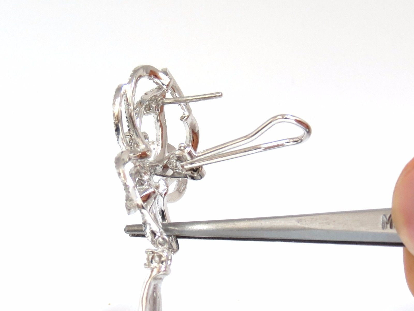 5.40ct Natural Diamond Cluster Dangle Drop Earrings in 18K Gold - Elegant Deco Style for Weddings & Evening Events