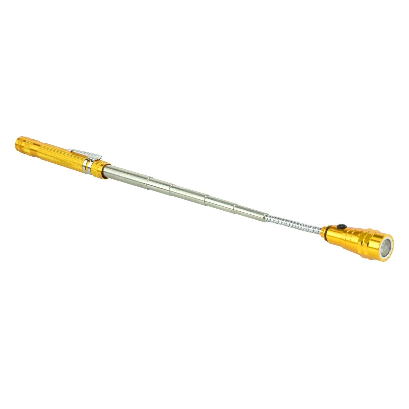 Magnetic Flashlight with Flexible Telescoping Pickup Tool - LED Inspection Light for Mechanics, Electricians & DIY Home Repairs (Great for Tight Spaces & Dropped Items)