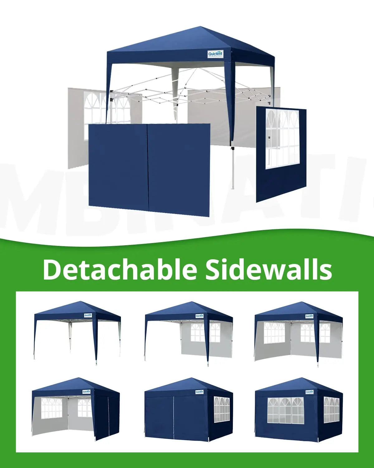 10'x10' Upgraded Pop Up Canopy Tent with Sidewalls - Waterproof Outdoor Shelter for Camping, Beach, Picnics & Backyard Parties