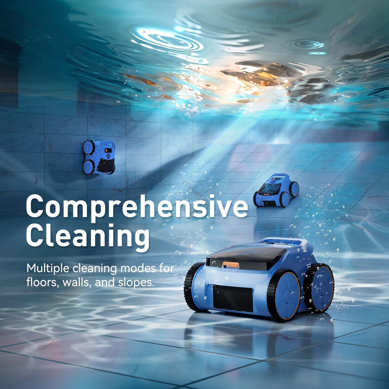 Seauto Automatic Pool Vacuum Cleaner - Robotic Pool Cleaner for Above Ground & Inground Pools, Covers 2100 Sq.ft, 180 Mins Runtime, Wall & Floor Cleaning with Auto Mode - Perfect for Backyard, Inground & Above Ground Pool Maintenance