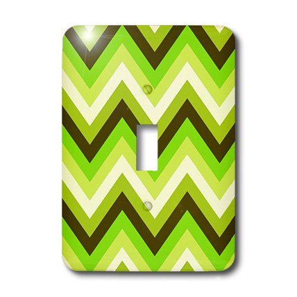 3dRose Green Apple Chevron Pattern Modern Light Switch Cover - Stylish Home Decor for Living Room, Bedroom & Office