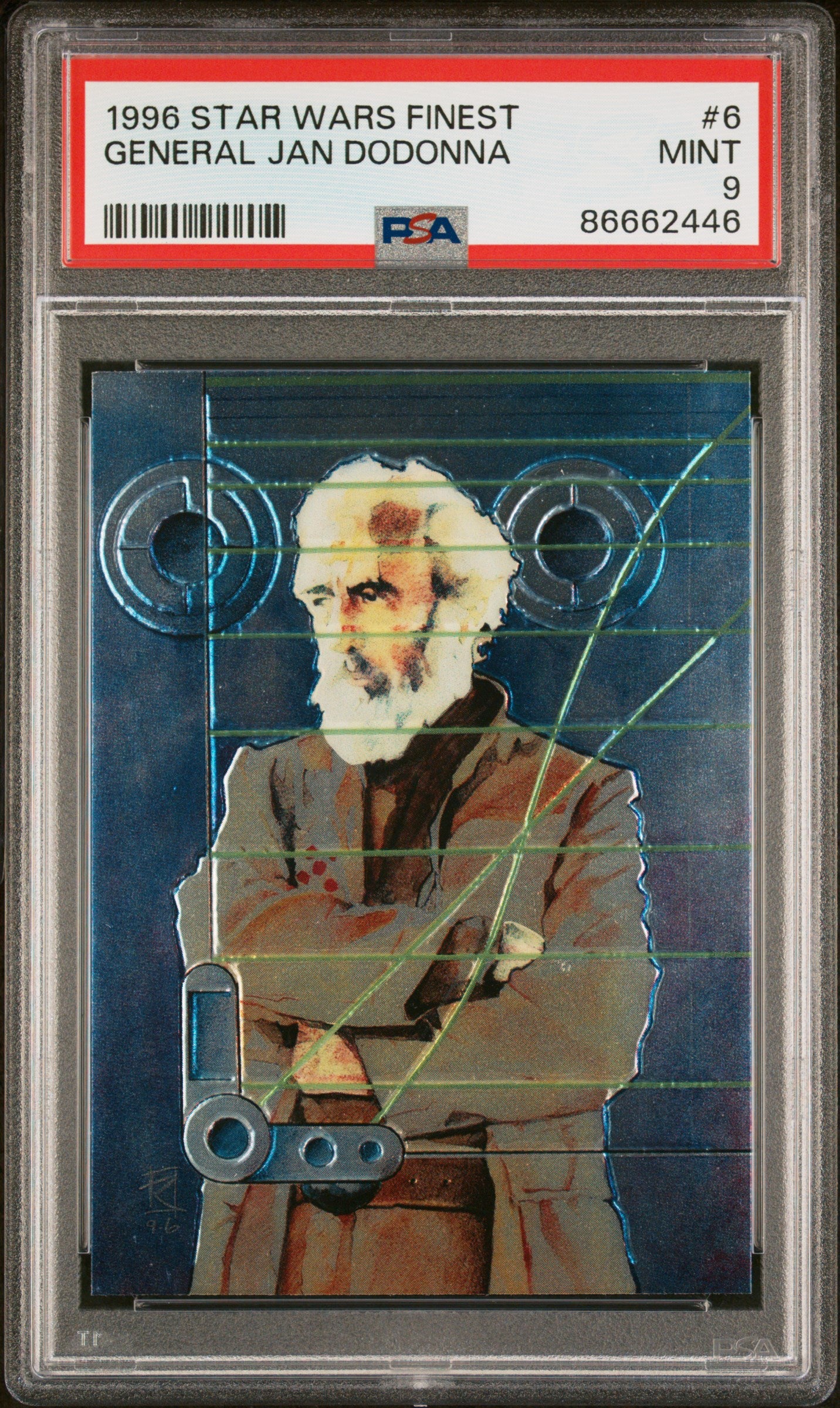 1996 STAR WARS FINEST General Jan Dodonna #6 PSA 9 Graded Trading Card - Perfect for Collectors & Star Wars Fans Display