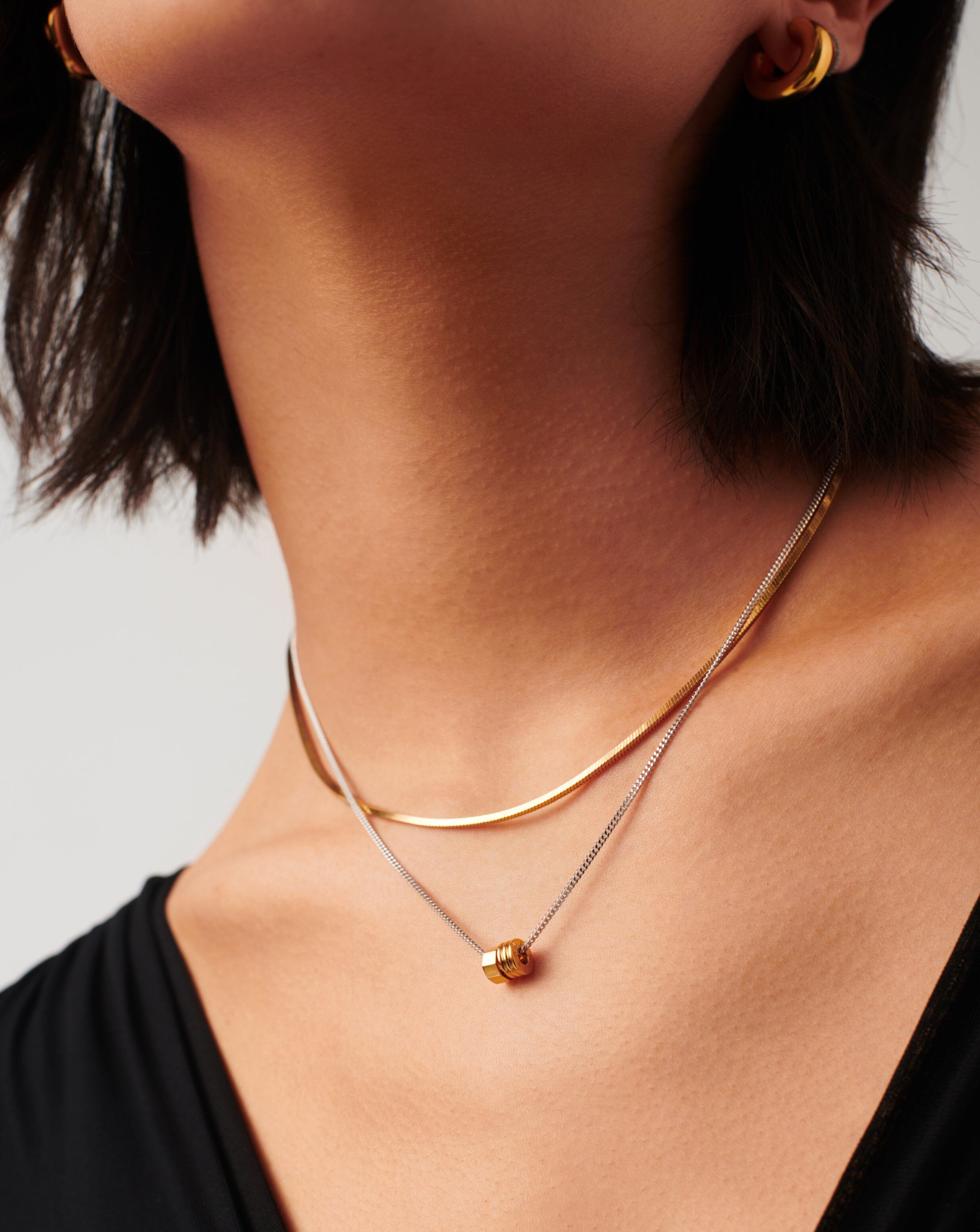 Abacus Beaded Floating Charm Necklace - 18k Recycled Gold Vermeil & Rhodium Plated Sterling Silver Jewelry | Perfect for Everyday Wear, Gift Giving & Special Occasions