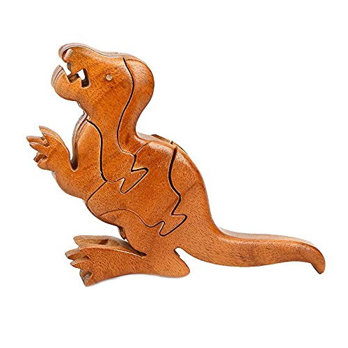 YOVQNMX Wooden Dinosaur Puzzle - Velociraptor Animal Wood Block Toy for Kids | Brain Teaser & Educational STEM Game | Birthday Gift for Boys & Girls | Fun Learning Activity for Preschool & Classroom