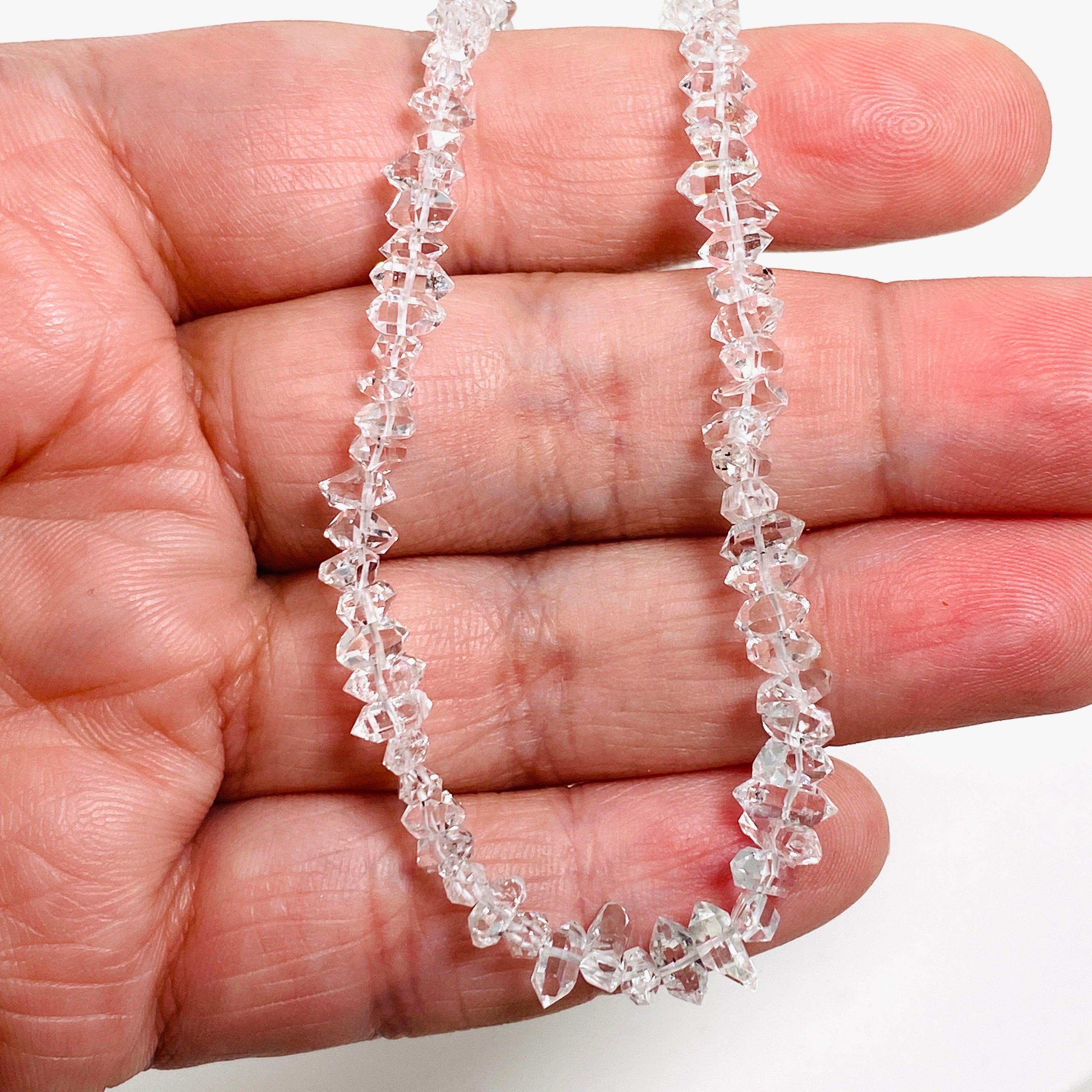 5mm Diamond Quartz Crystal Round Clear Quartz Bead Necklace - Perfect for Meditation, Healing & Spiritual Jewelry