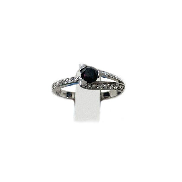14K White Gold Black Diamond Ring for Women - Elegant Wedding, Engagement & Anniversary Jewelry Gift - Perfect for Special Occasions & Everyday Wear