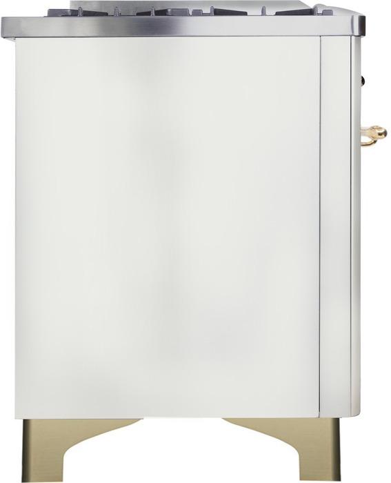 ILVE 48 Inch Majestic II Series Freestanding Dual Fuel Double Oven Range with 8 Sealed Burners, Triple Glass Cool Door & Convection Oven - Professional Gas Range for Home Kitchen, Restaurant & Catering (UM12FDNS)