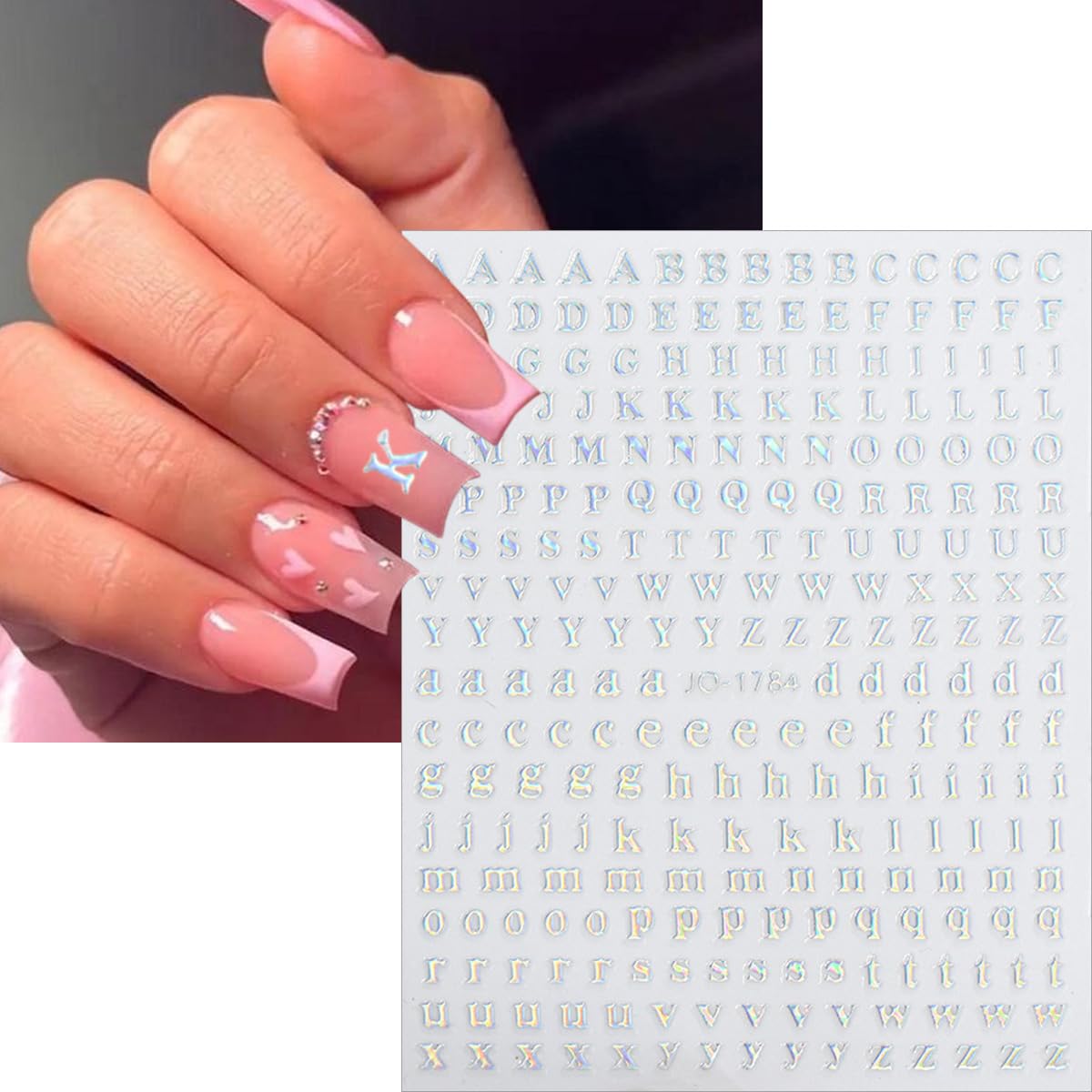 3D Self-Adhesive Alphabet Nail Art Stickers - Black White Gold Silver Laser Letter Nail Decals for Women & Girls | DIY Acrylic Nails, Manicure Supplies | Perfect for Parties, Weddings, and Special Occasions