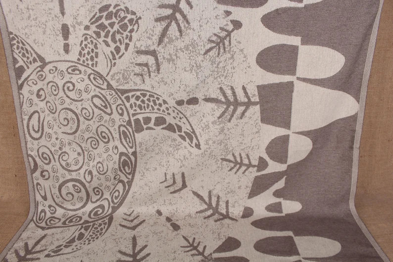 Premium Brown Turtle Turkish Beach Towel - Extra Large, Soft & Absorbent - Perfect for Pool, Beach, Travel & Yoga
