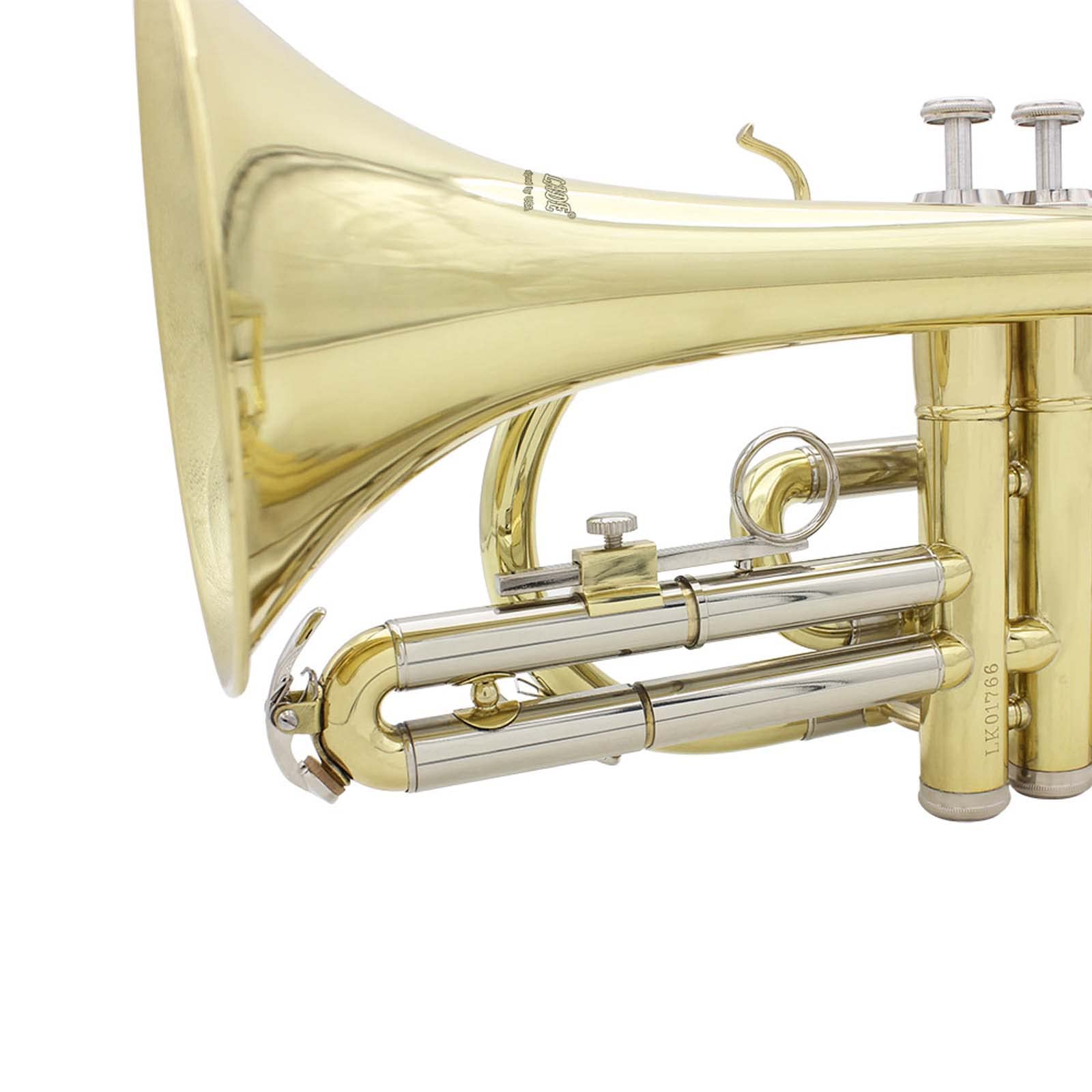 Professional Bb Flat Cornet Brass Instrument - High-Quality Bb Cornet with Carrying Case, Gloves, Cleaning Cloth & Brushes | Perfect for Beginners, Students & Band Performances