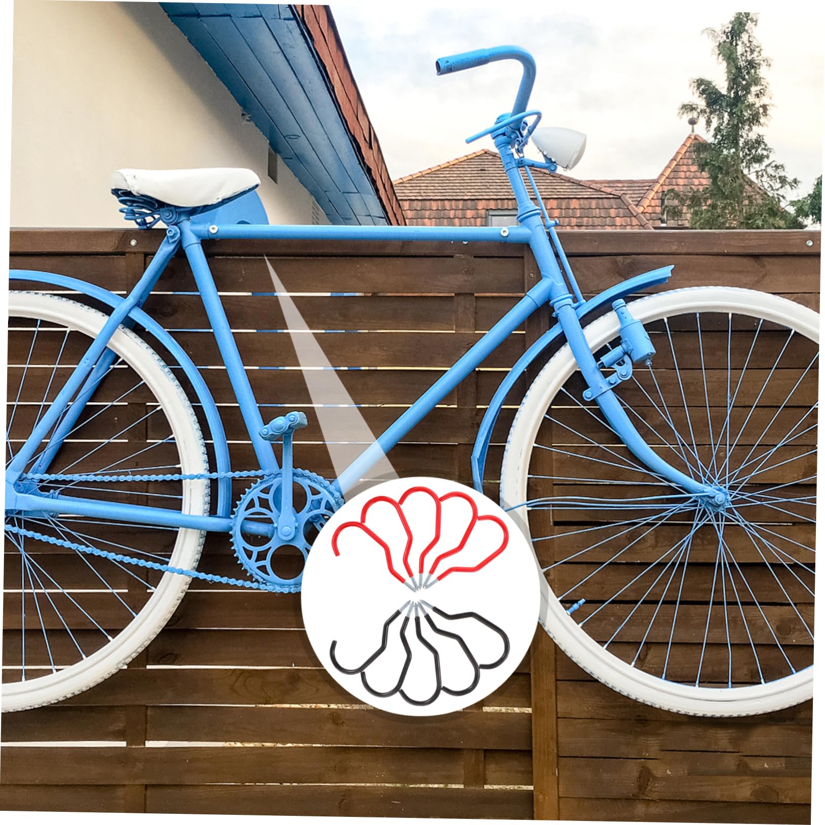 Veemoon 10 Pack Heavy Duty Wall Bike Hooks - Garage Ceiling Bicycle Storage Hangers, Metal Bike Rack for Basement & Shed Organization - Perfect for Hanging Bikes, Helmets & Sports Gear