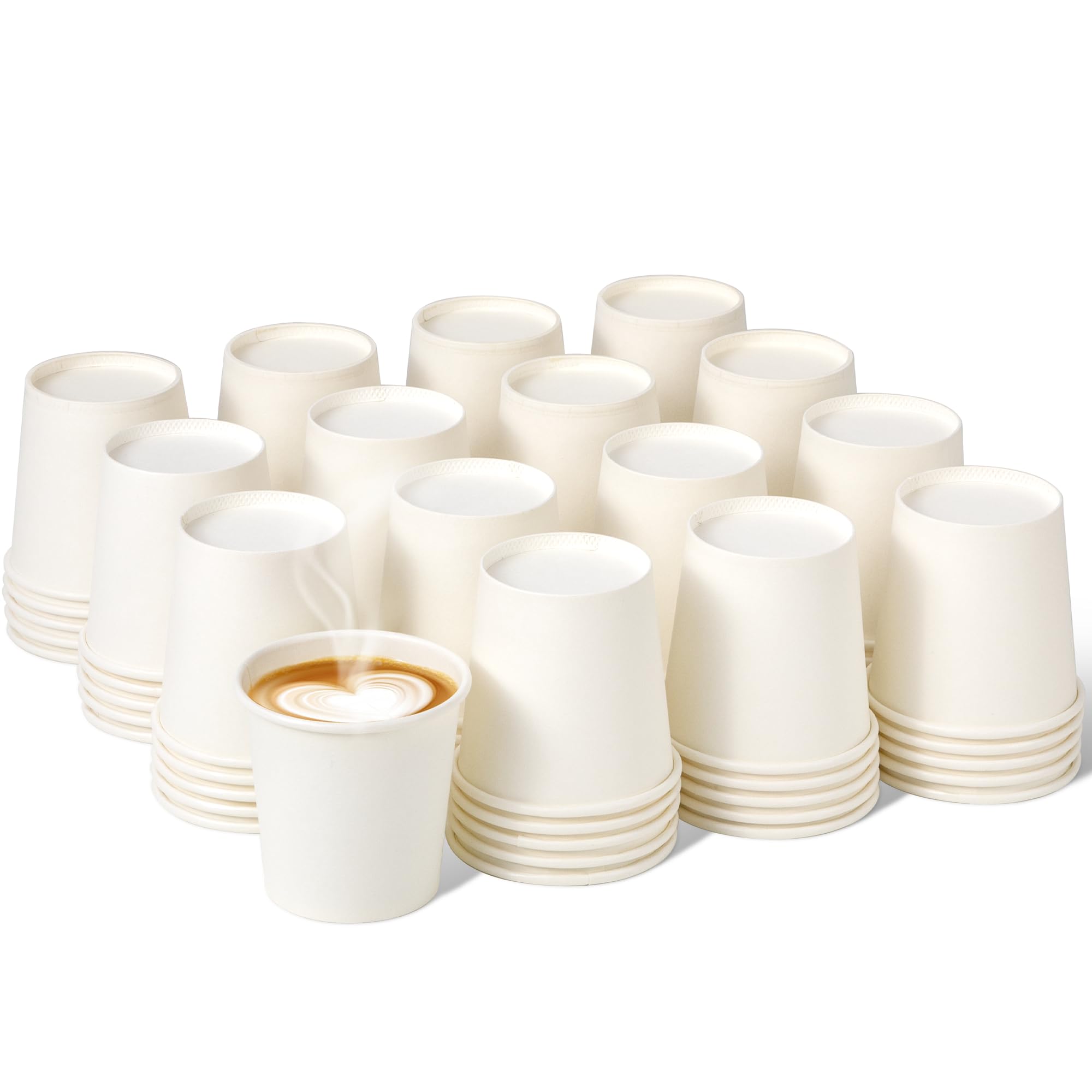 1000 Pack 6 oz Disposable Paper Coffee Cups - Premium White Hot/Cold Beverage Cups - Durable Thickened Bulk Paper Cups for Coffee, Tea, Juice - Perfect for Parties, Offices, Restaurants, Cafes, Home Use & Events