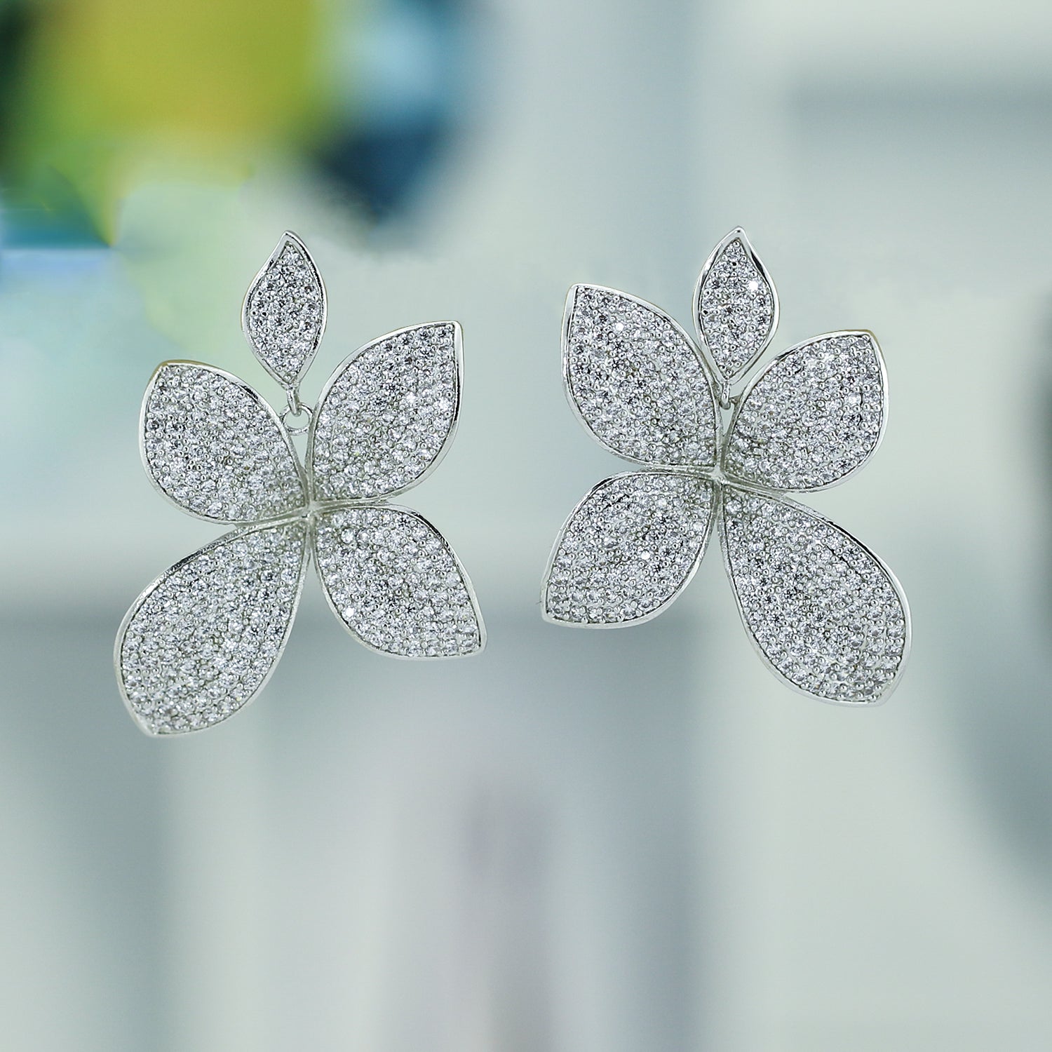 Elegant Cubic Zirconia Dangle Earrings for Women - CE10770 | Perfect for Parties, Weddings & Evening Events