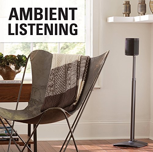 Sanus Adjustable Height Wireless Speaker Stands for SONOS ONE, ONE SL, Play:1 & Play:3 - Tool-Free 16