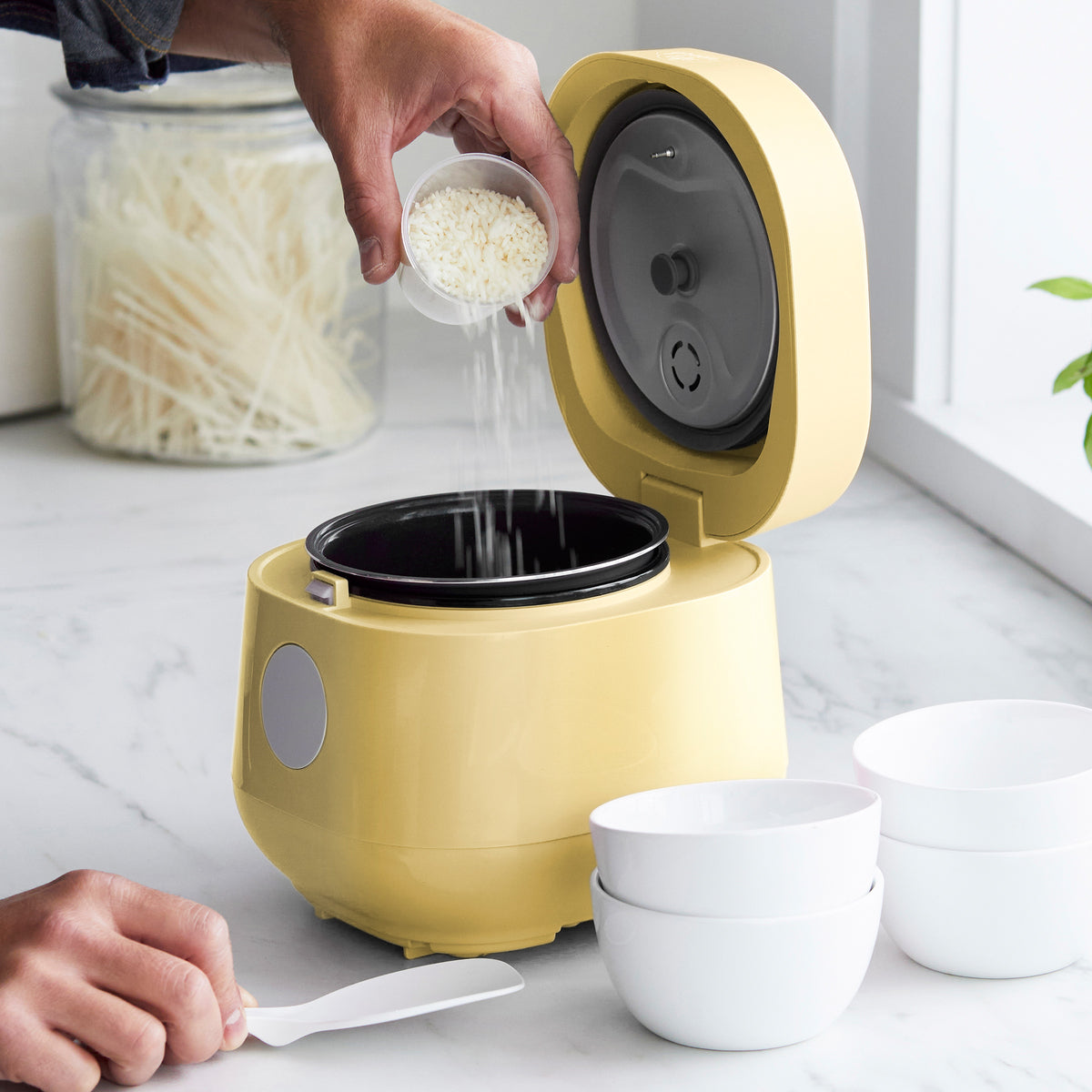 GreenLife 4-Cup Rice and Grains Cooker with Butter Coating - Perfect for Small Kitchens, Dorms, and RVs | Fast Cooking & Easy Clean Non-Stick Pot