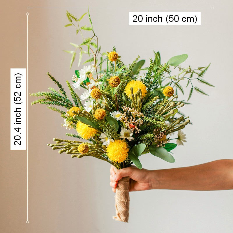 Stunning Modern Artificial Flowers for Dining Room Table - Dandelion, Wheat, Eucalyptus Arrangement | Elegant Home Decor Centerpiece for Weddings, Parties & Interior Design