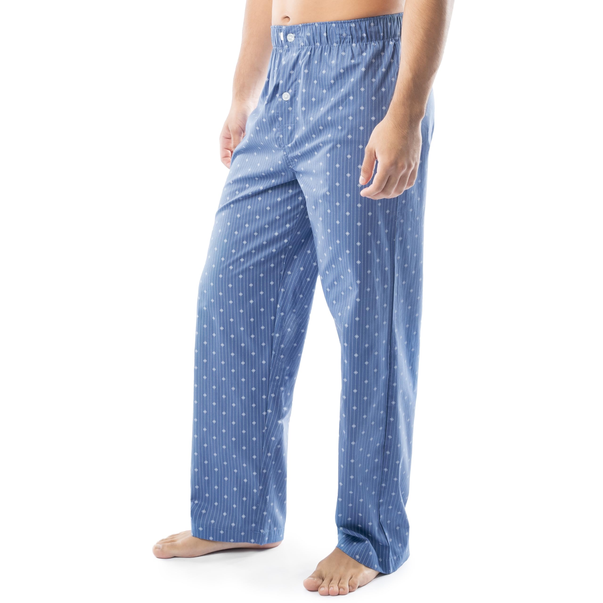 Fruit of the Loom Men's Long Sleeve Broadcloth Pajama Set - Soft & Comfortable Sleepwear for Relaxing at Home or Lounging