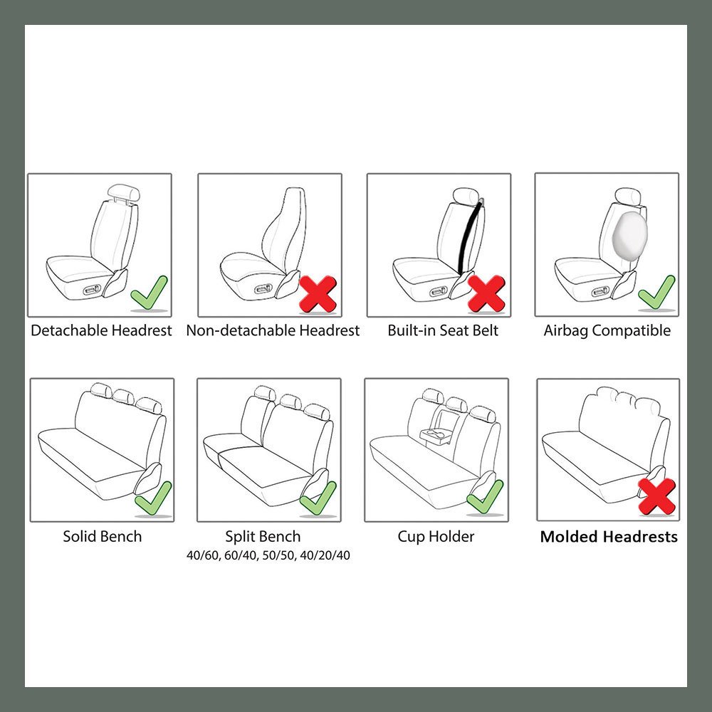 FH Group Perforated Leatherette 7-Seater Car Seat Covers - 3-Row Set, Airbag Compatible & Split Ready, Universal Fit for Cars, Trucks & SUVs (Black) | Premium Protection & Comfort for Family Road Trips, Daily Commutes & Outdoor Adventures
