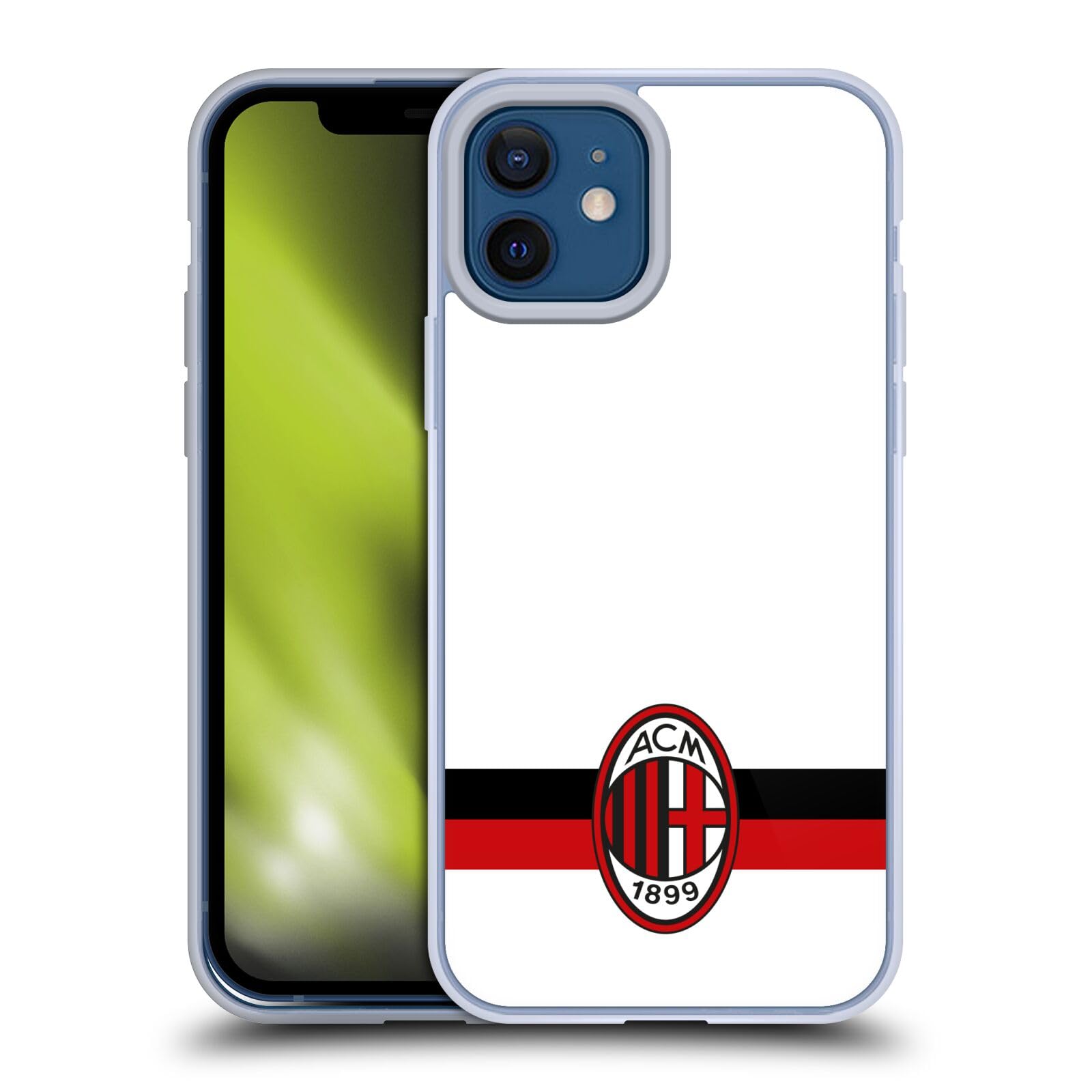 Official AC Milan White Crest Soft Gel Case for Apple iPhone 12/12 Pro - Durable Protective Phone Cover with Team Logo - Perfect for Soccer Fans & Match Days