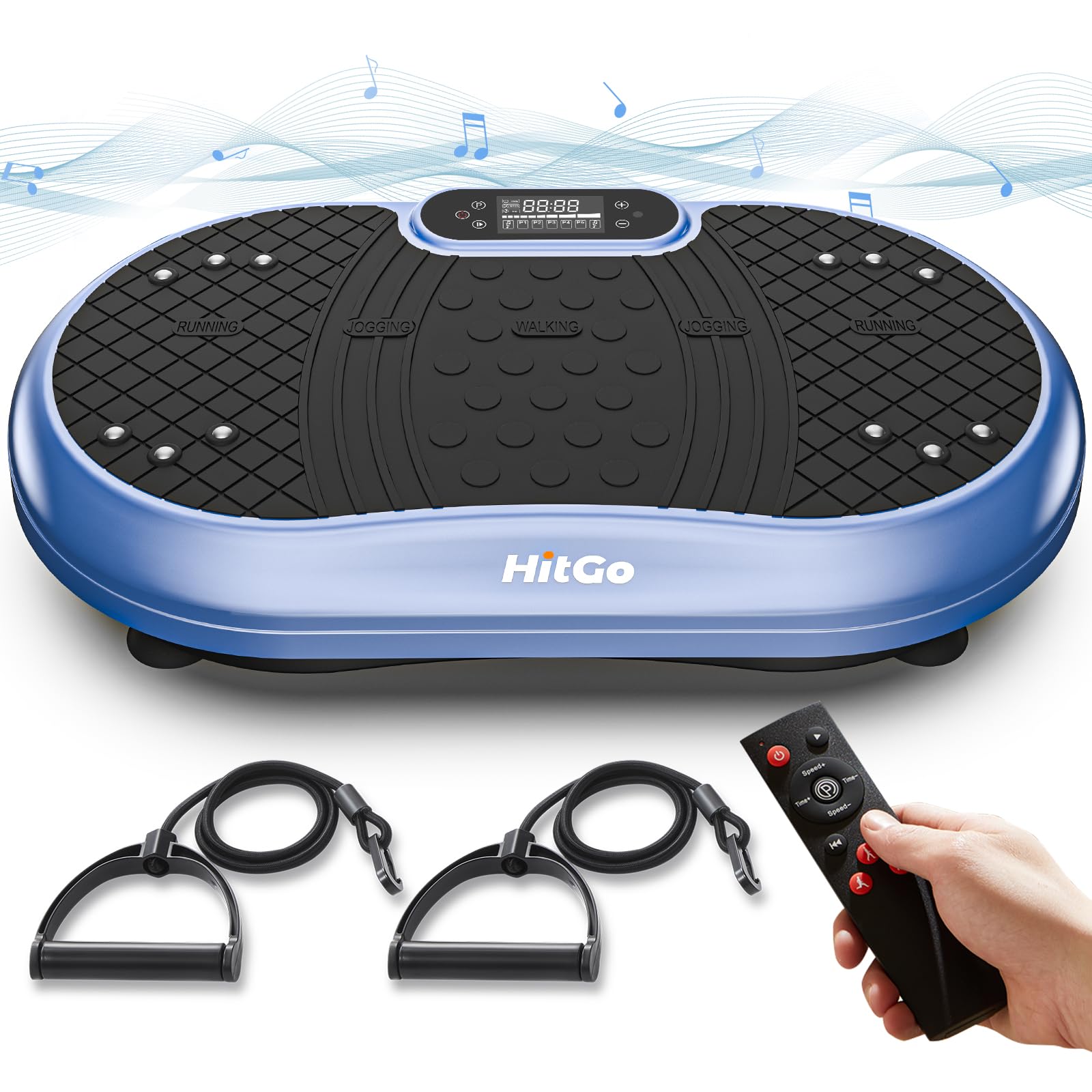Vibration Plate Exercise Machine – Whole Body Vibration Platform with Bluetooth Speakers, Remote Control & Resistance Bands for Weight Loss, Toning & Lymphatic Drainage | Home Gym Workout Equipment for Fitness & Recovery
