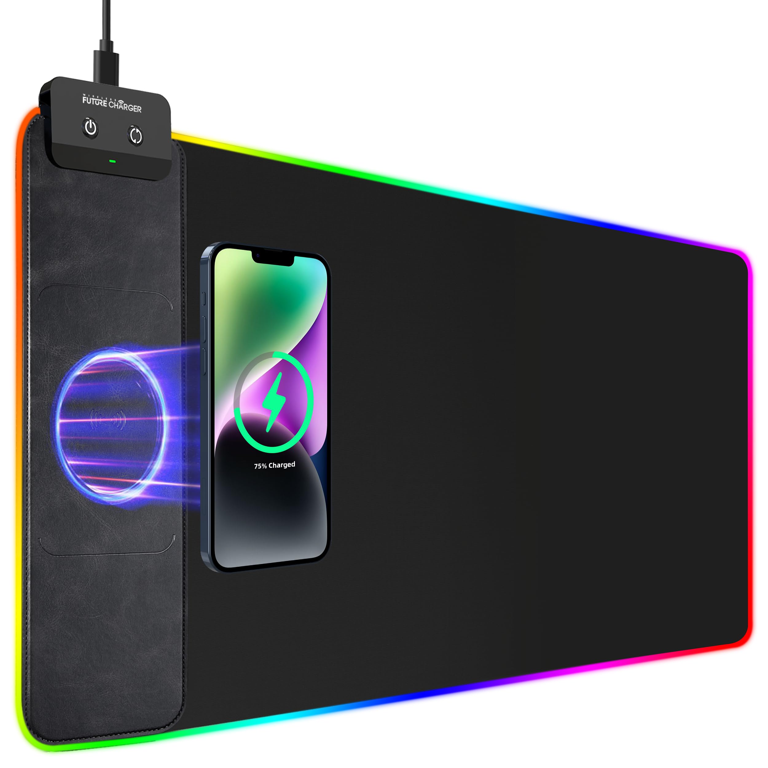 10W RGB Wireless Charging Gaming Mouse Pad - 31.5