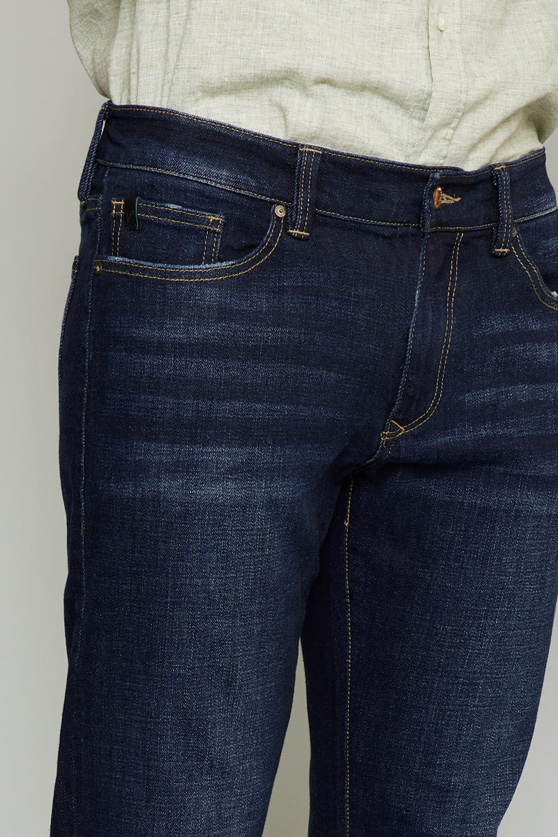 James Dark Wash Slim Straight Men's Jeans - Comfortable & Stylish for Casual Wear, Work & Everyday Outfits