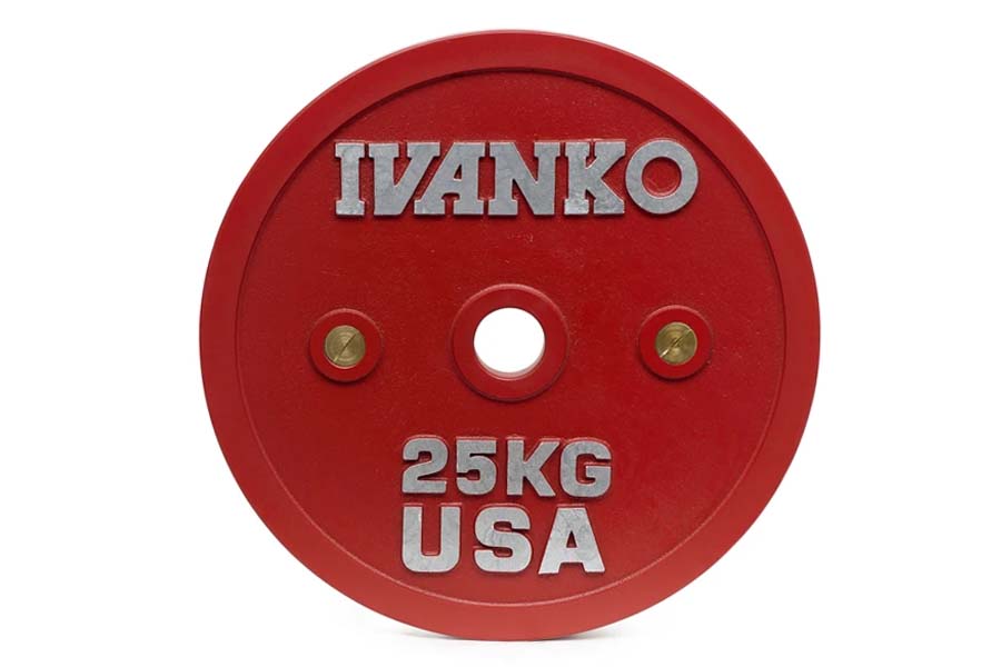 Ivanko Olympic Weight Plates - Color Bumper Plates Set for CrossFit, Powerlifting & Home Gym Workouts - Durable Rubber Coated Weight Plates for Strength Training & Fitness