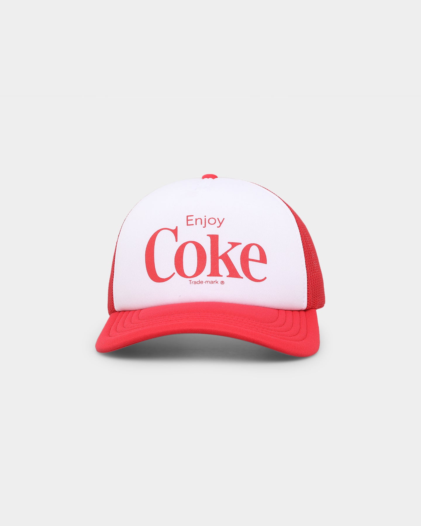 American Needle Enjoy Coke Sinclair Trucker Hat - White/Red - Vintage Baseball Cap for Men & Women - Perfect for Casual Wear, Sports, and Outdoor Activities
