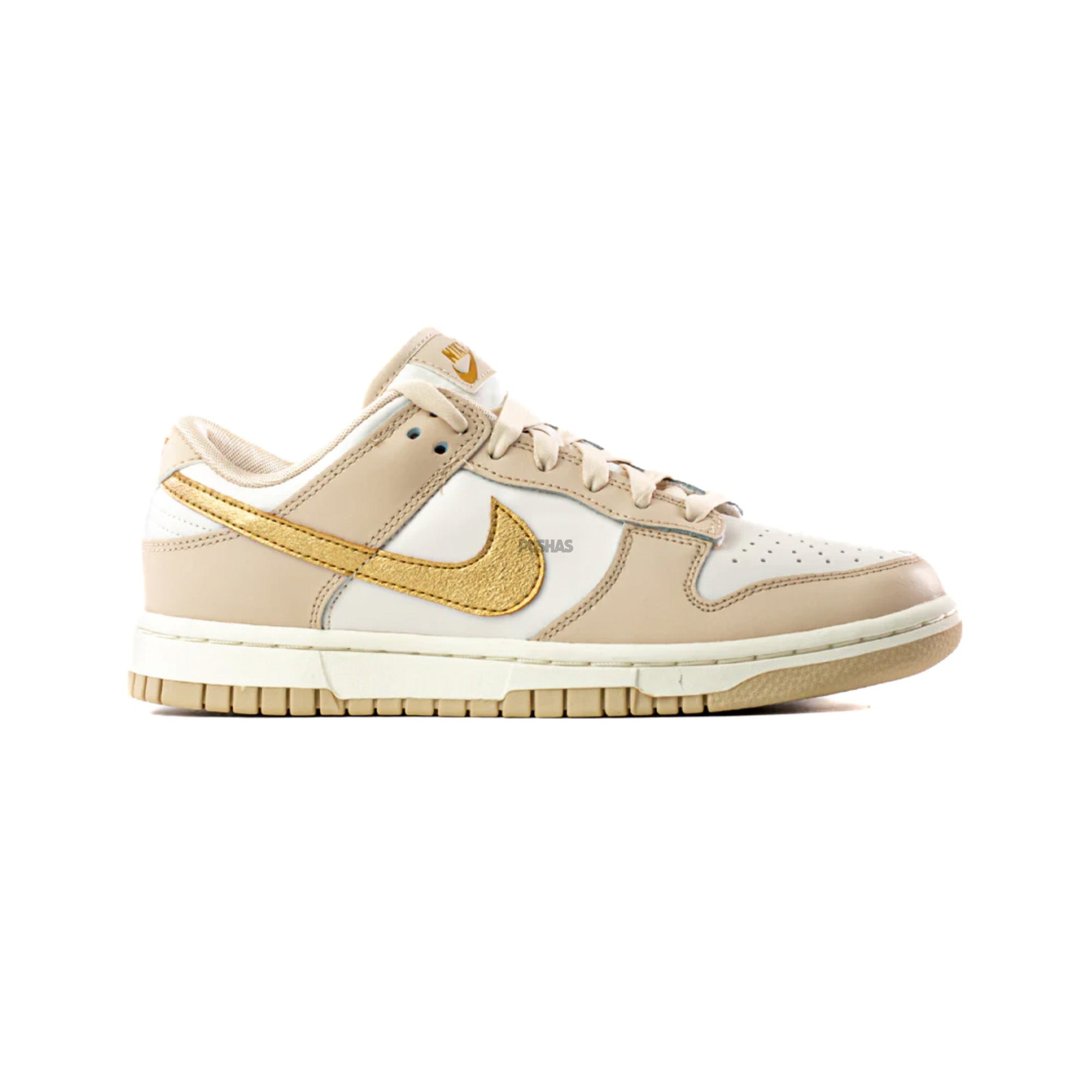 Nike Dunk Low 'Phantom Metallic Gold' Women's Shoes with Gold Swoosh (2022) - Perfect for Casual Wear, Street Style & Sneaker Collection