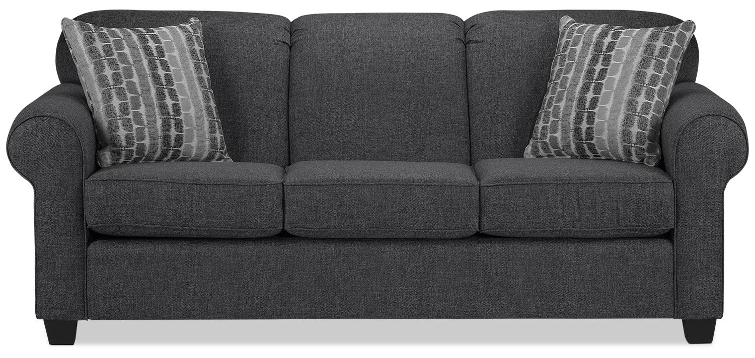 Aristotle Sofa - Modern Graphite Gray Fabric Sectional Couch for Living Room, Lounge & Family Room - Comfortable & Stylish Home Furniture