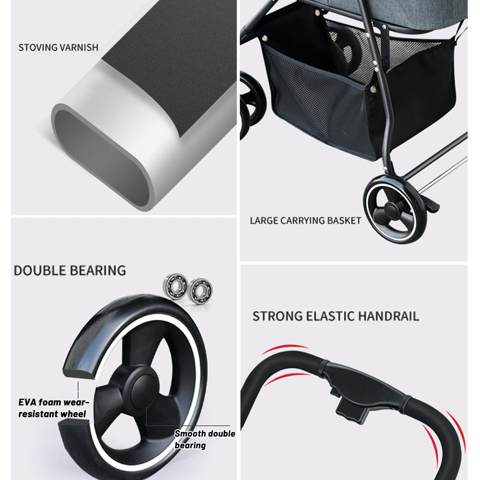 3-in-1 Foldable Dog Stroller for Small & Medium Dogs & Cats - Detachable Travel Carrier with 4 Wheels, Storage Basket & Mesh Windows - Perfect for Outdoor Walks, Vet Visits & Travel Adventures