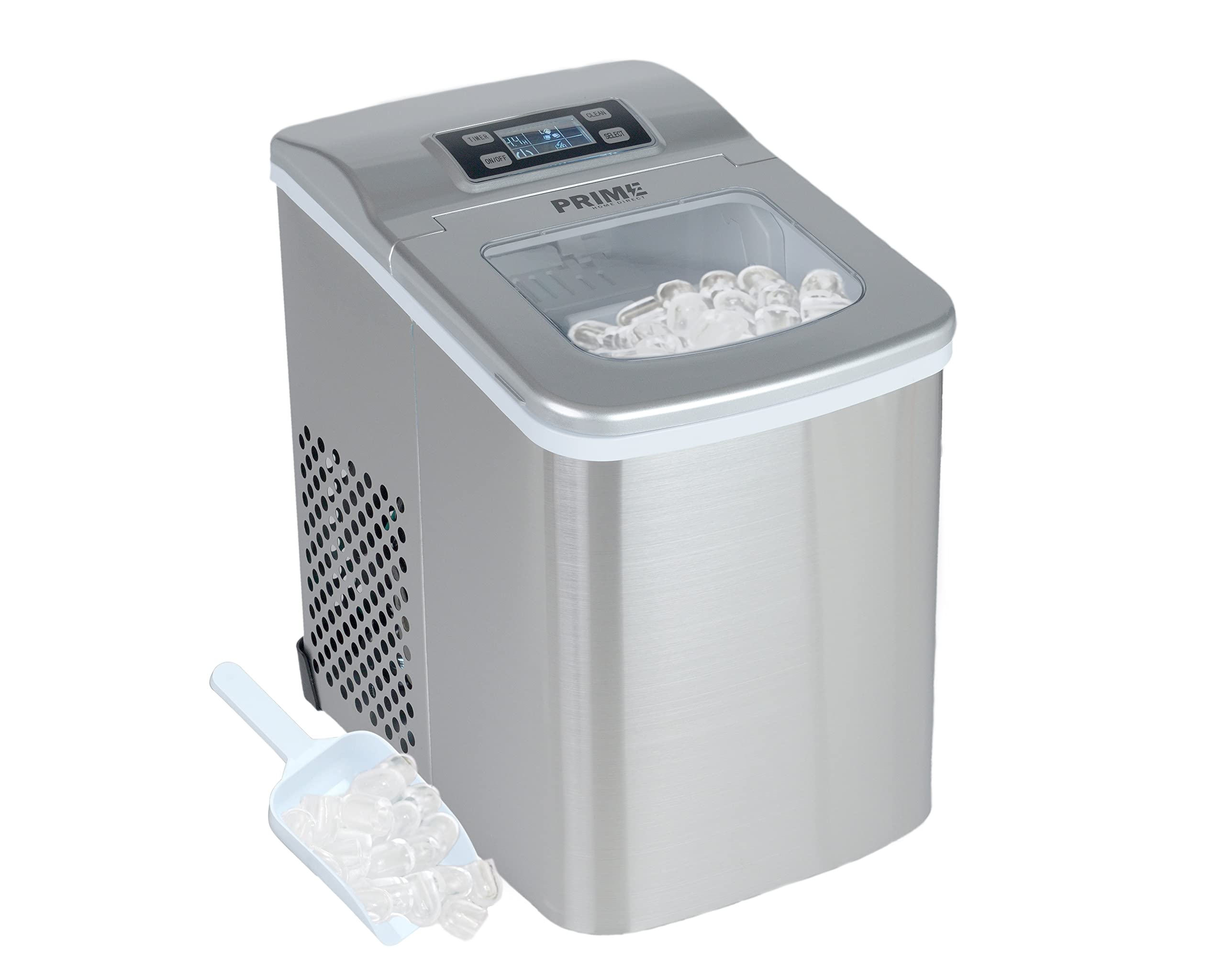 Prime Home Direct Countertop Ice Maker - 6-Minute Fast Ice Making, 26 lbs/24H, Self-Cleaning Portable Ice Machine with Scoop & Basket - Perfect for Home, Office, Parties, and Outdoor Activities