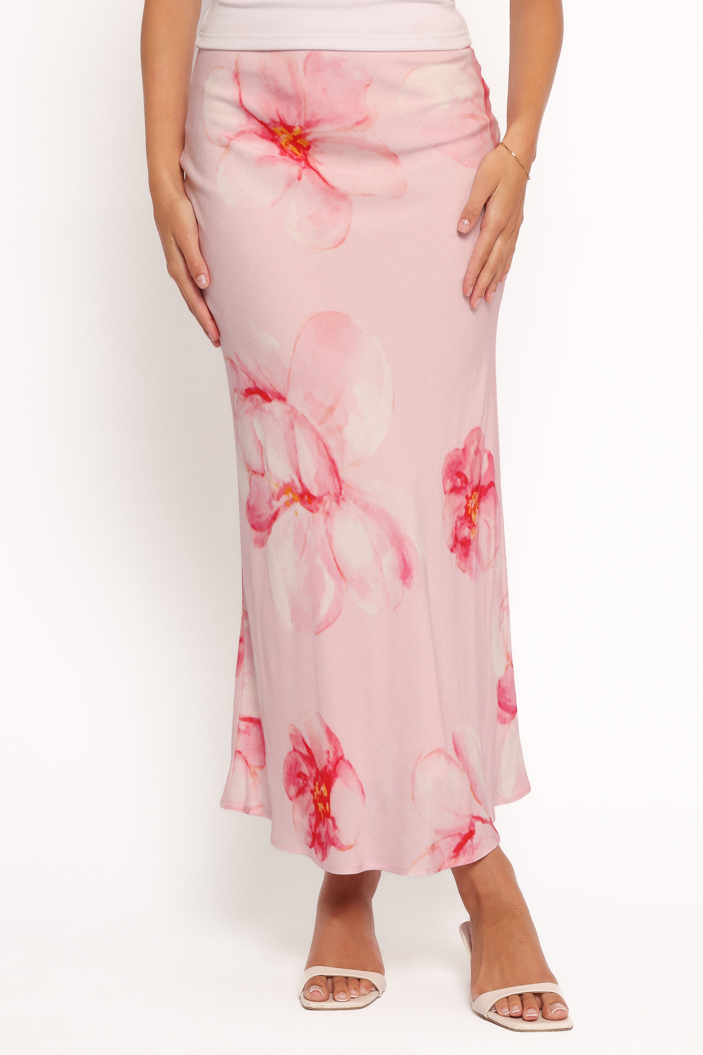 Antonina Maxi Skirt for Women - Flowy Pink Long Skirt with Elastic Waist | Perfect for Summer, Beach, Boho Outfits & Casual Wear