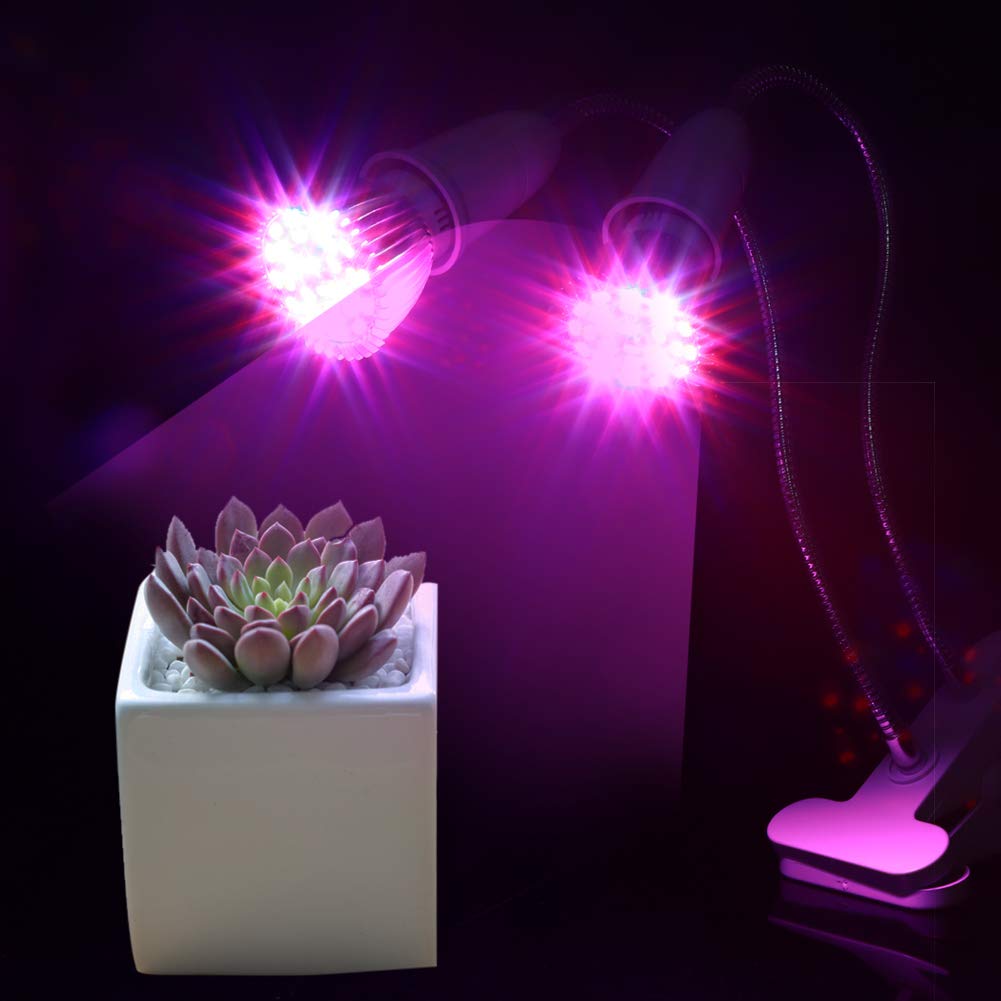 Yosoo Dual LED Plant Grow Light - 56 LED 120° Flexible Double Switch Desk Grow Lamp for Indoor Plants, Hydroponics, Potted Plants & Greenhouse Gardening | Perfect for Home Office, Kitchen Herb Garden & Plant Seedlings