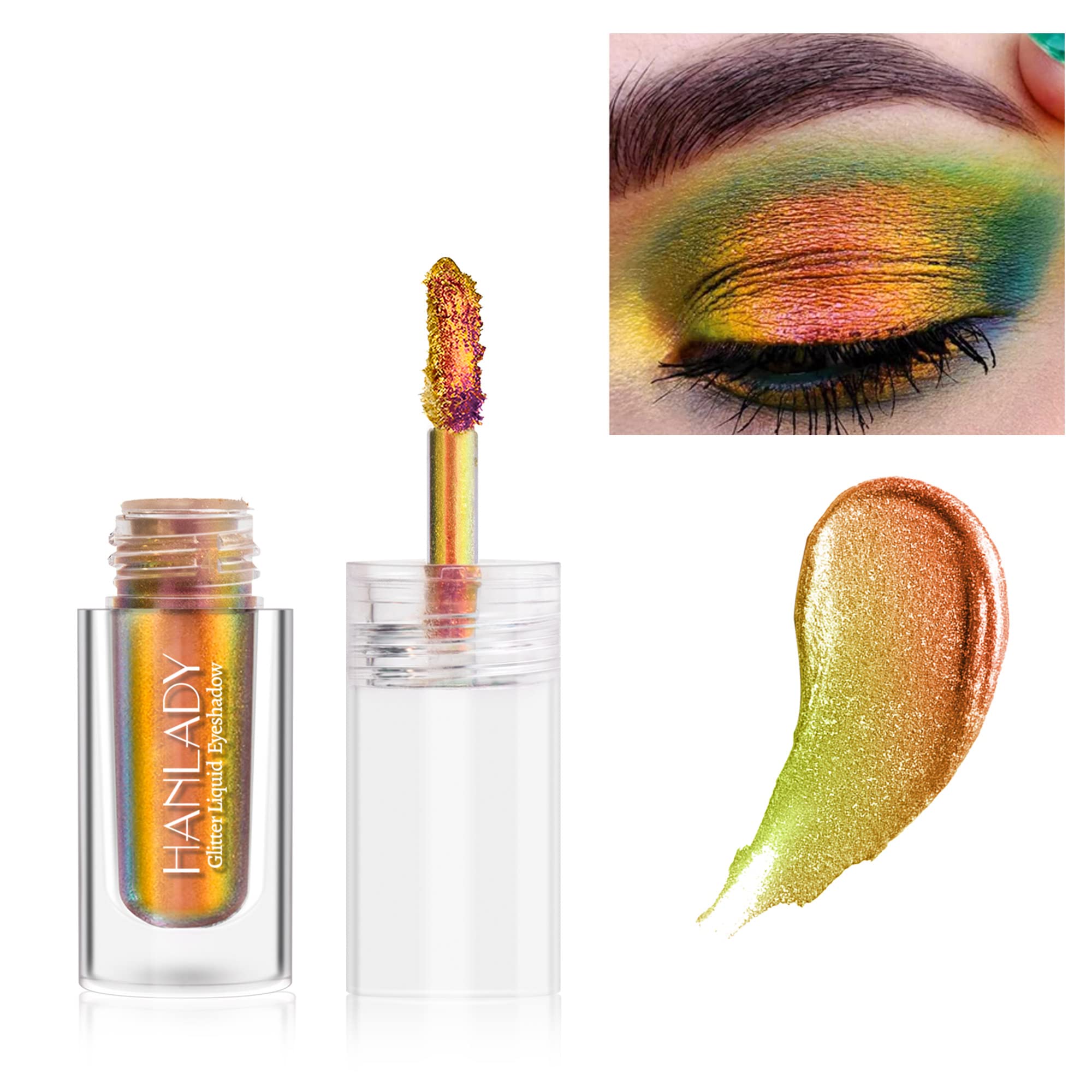 Chameleon Liquid Glitter Eyeshadow - Long Lasting Color Shifting Makeup with High Pigment & Quick Dry Formula | No Crease Shimmer Eyeshadow for Sunset Looks | Perfect for Parties, Night Out & Special Occasions