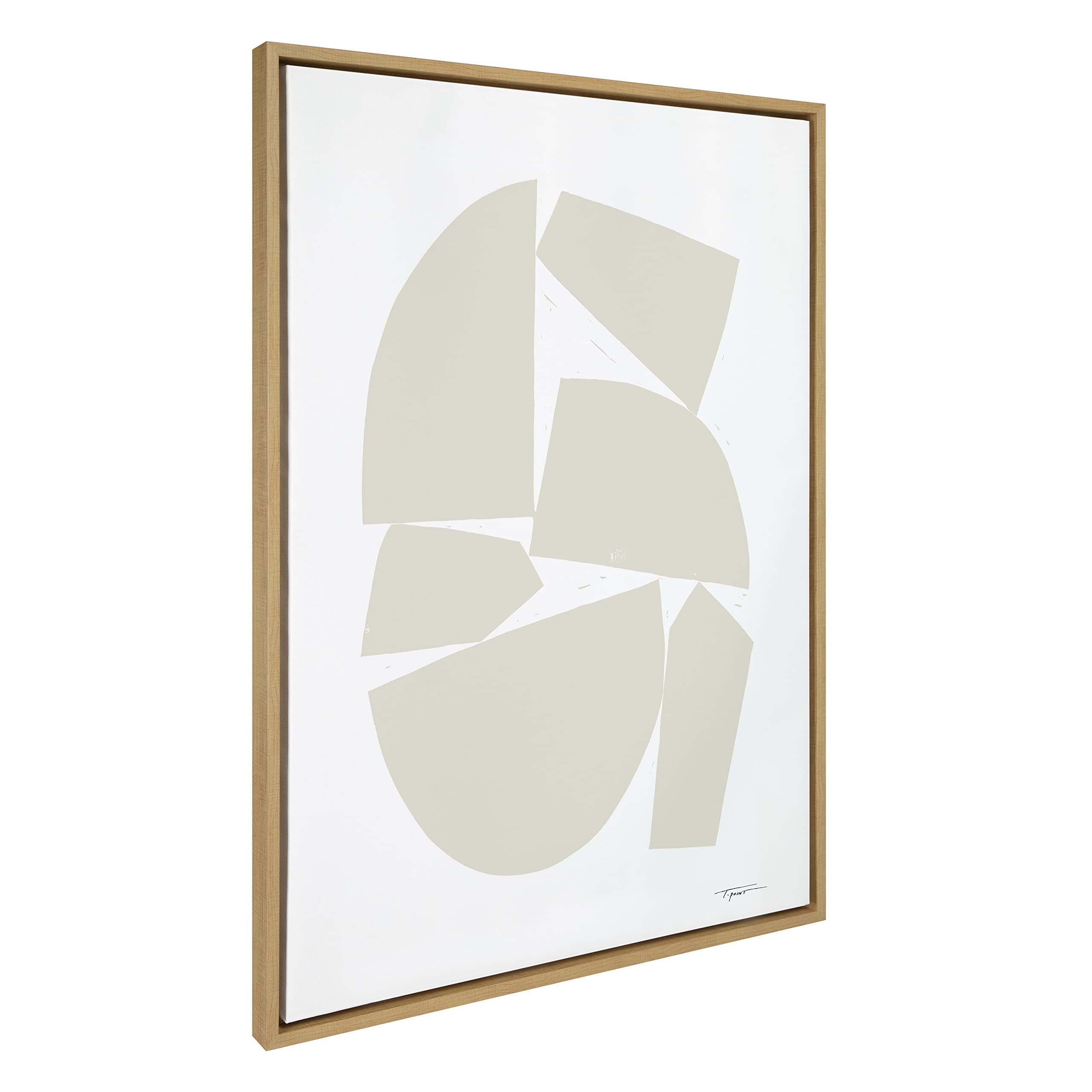 Kate & Laurel Sylvie Constructed I Neutral Framed Canvas Wall Art - 28x38 Natural Abstract Print for Living Room, Bedroom & Office Decor | Modern Home Wall Decor
