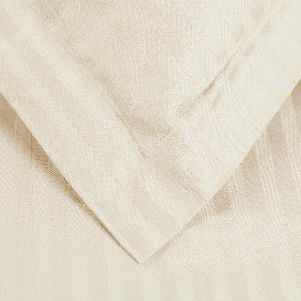 Luxury Egyptian Cotton 600 Thread Count Duvet Cover Set - Queen Size, Striped Design for Bedroom Decor | Soft & Breathable Bedding Set for Hotels, Guest Rooms & Master Bedrooms