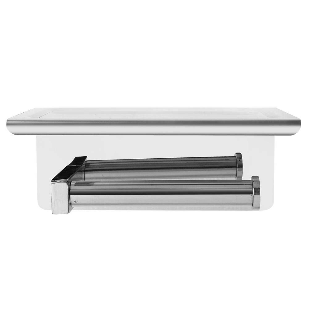 Vbestlife 2-in-1 Multifunctional Bathroom Paper Towel Holder & Storage Rack - Space Saving Roll Paper Dispenser with Phone Stand for Toilet, Kitchen, Office Organization (White) - Perfect for Small Spaces & Home Decor