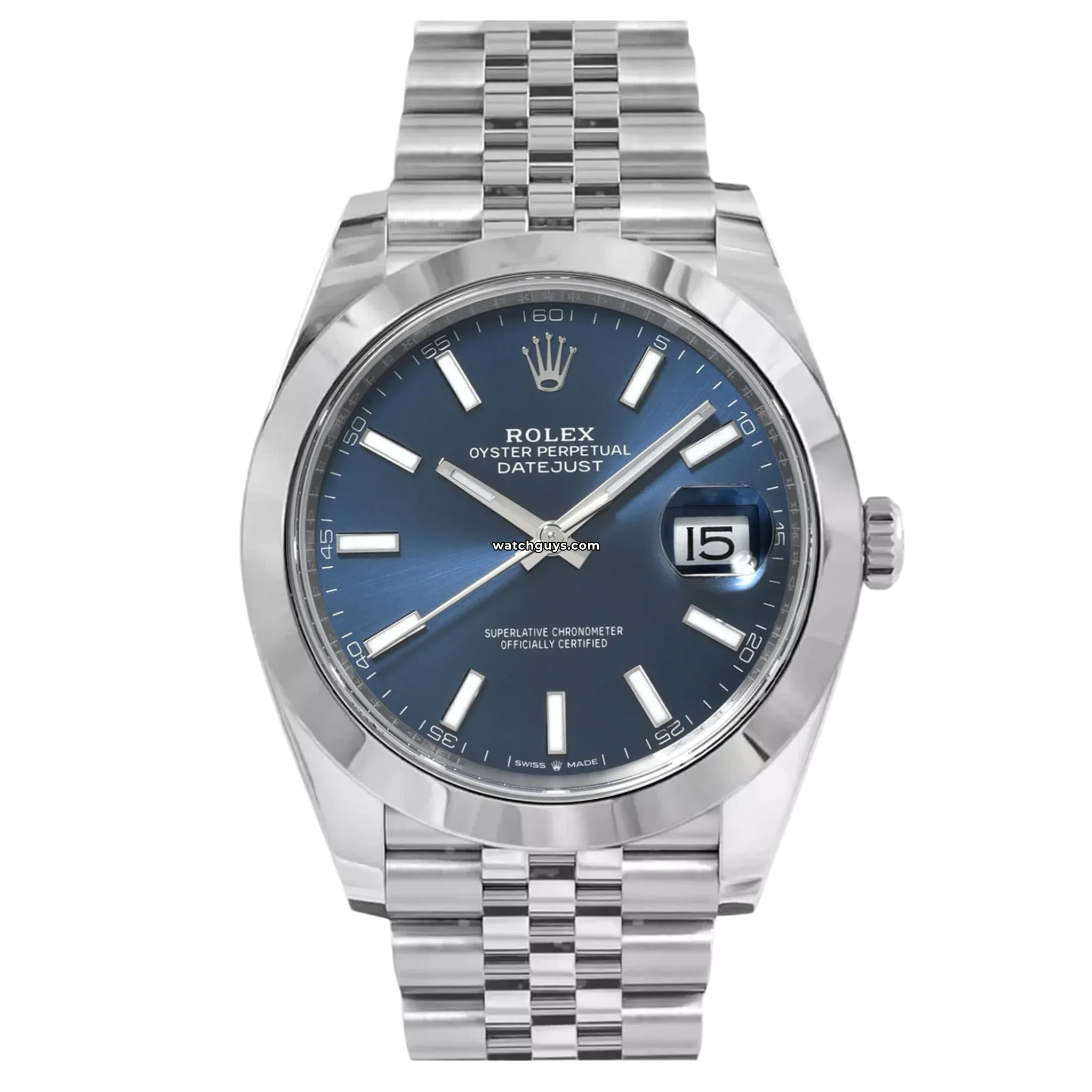 Rolex Datejust 126300 Men's Watch - 41mm Stainless Steel, Blue Dial, Jubilee Bracelet - Luxury Dress Watch for Business & Formal Occasions