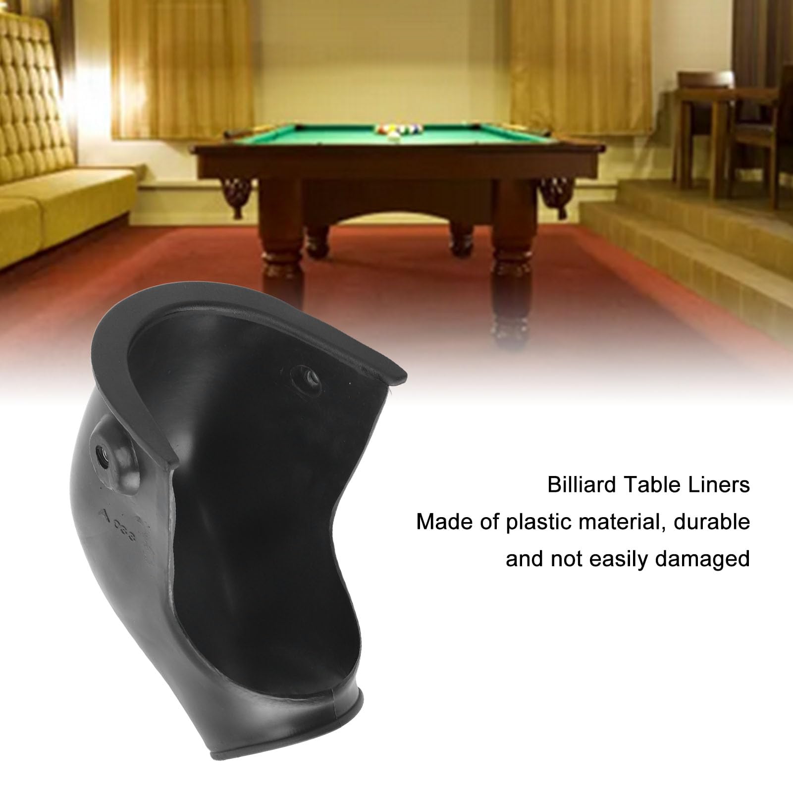 6Pcs Plastic Pool Table Pocket Liners - Smooth Sliding Replacement Corner Liners for Most Billiard Tables, Home & Bar Use - Perfect for Game Nights & Professional Play
