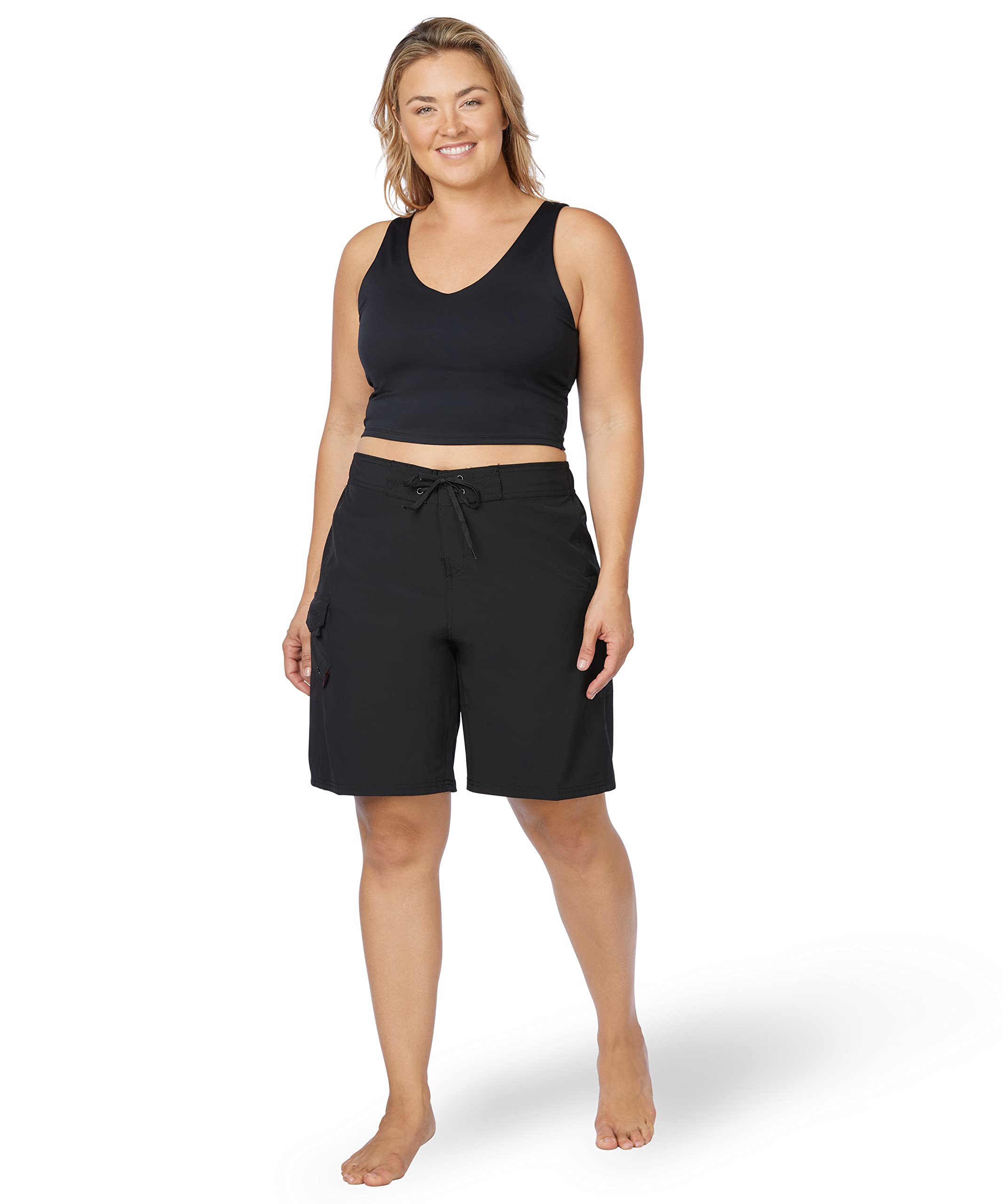 **Women's Plus Size Swim Shorts - Maui Print Board Shorts for Beach, Pool & Water Sports**