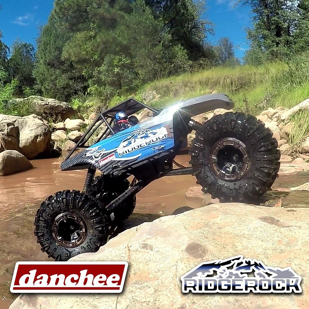 DANCHEE RidgeRock 4WD Electric Rock Crawler 1/10 Scale Ready-to-Run RC Truck - Off-Road Adventure, Trail Crawling & Backyard Fun - Blue