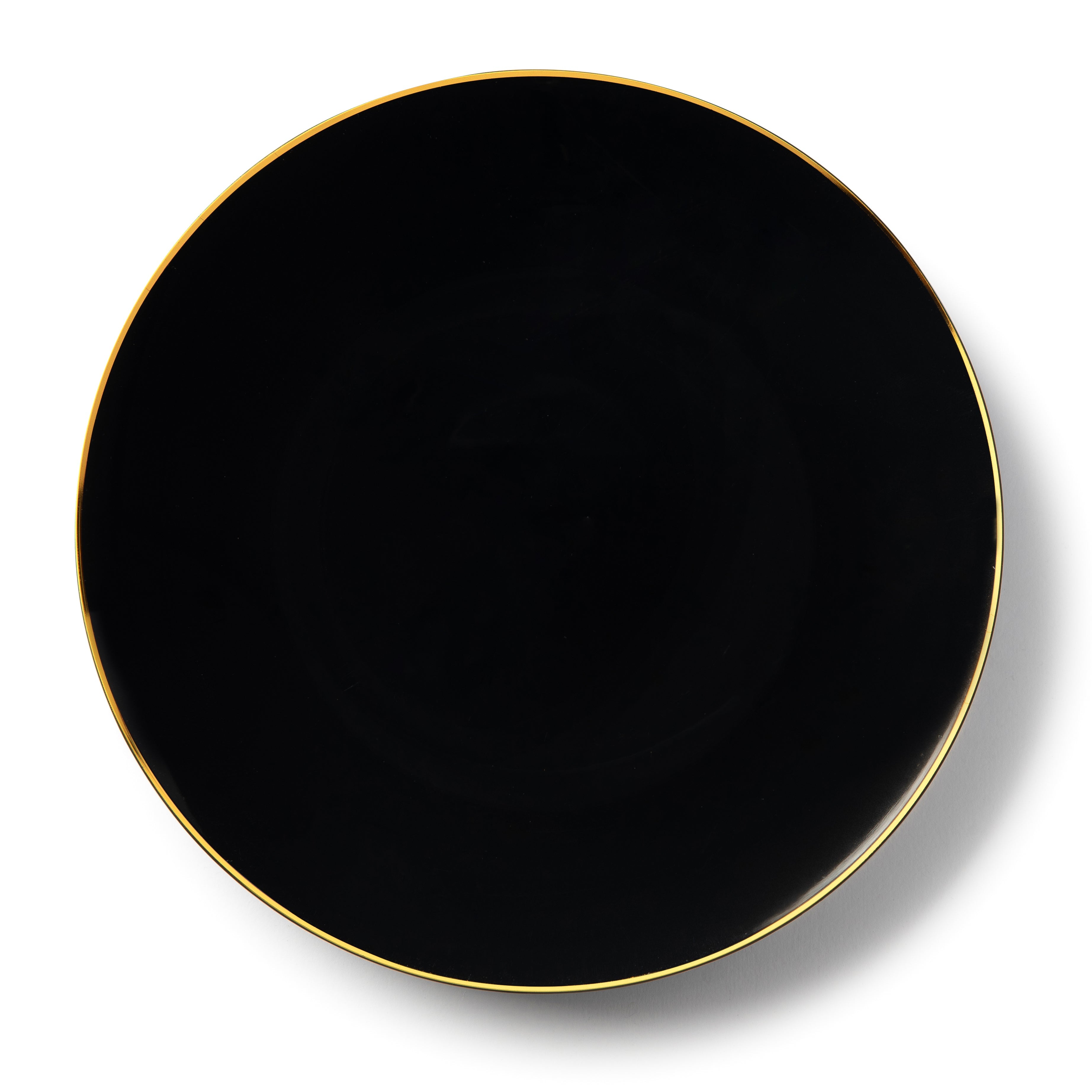 192-Piece Black and Gold Round Plastic Dinnerware Set - Elegant Disposable Plates, Forks, Knives & Spoons for 96 Guests - Perfect for Weddings, Parties, Catering & Outdoor Events - BPA-Free & Eco-Friendly