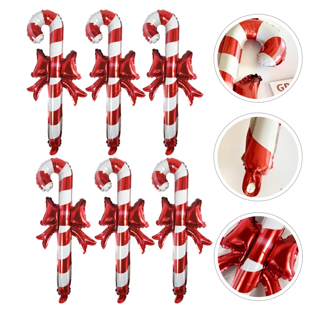 20pcs Inflatable Candy Cane Balloons - Christmas Decorations for Home, Party & Holiday Decor - Durable Aluminum Film Thunder Stick Balloons - Perfect for Xmas Tree Decor, Gift Wrapping & Festive Celebrations