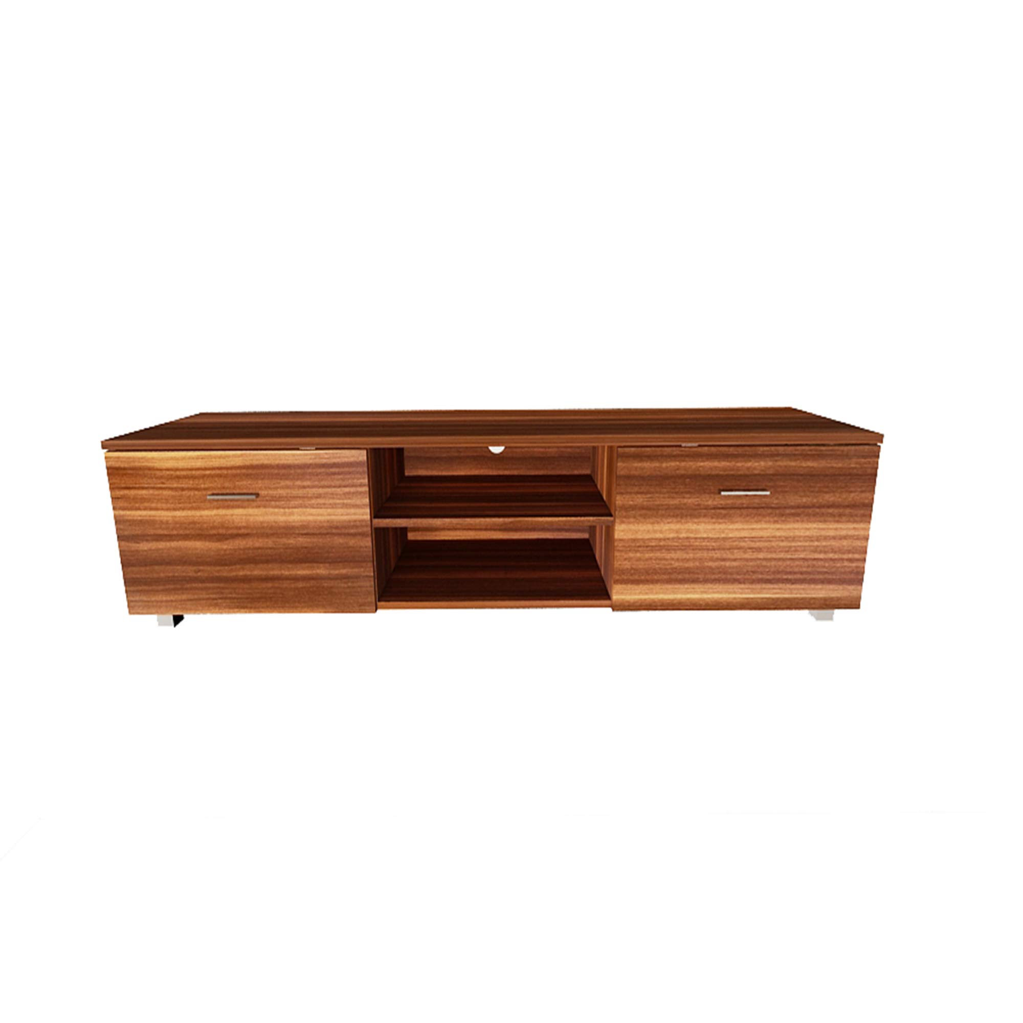 i-POOK 70 Inch TV Stand with Storage - Wooden TV Console Table with 2 Open Shelves & 2 Drawers - Media Entertainment Center for Living Room, Bedroom - Walnut Finish - Perfect for Home Theater Setup & Living Room Organization